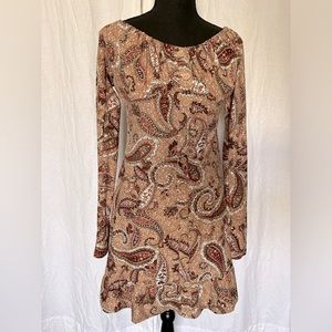 Large boho tan/brown style midi dress